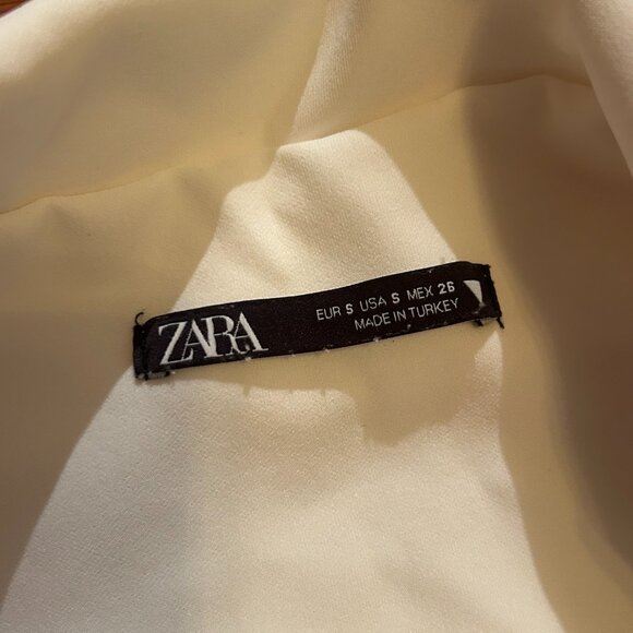 ZARA Woman White Side Zip Tube Top Bandeau Sleeveless Straight Neck - Picture 4 of 6